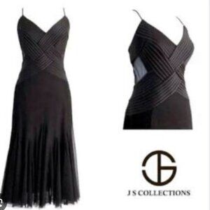 JS Collections Black Cocktail Formal Gown Prom Size 4